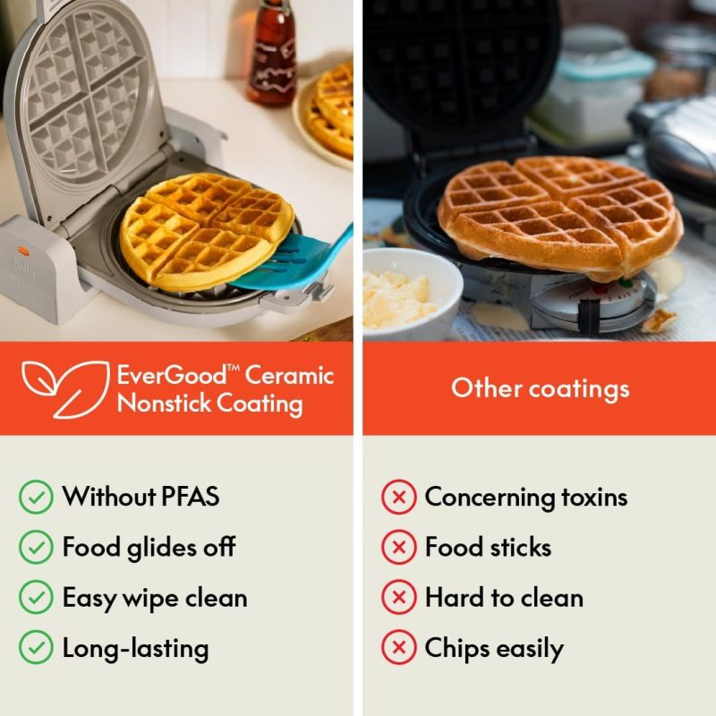 Bella Flip-N-Store Waffle Maker With Evergood™ Ceramic Nonstick Coating - Image 6