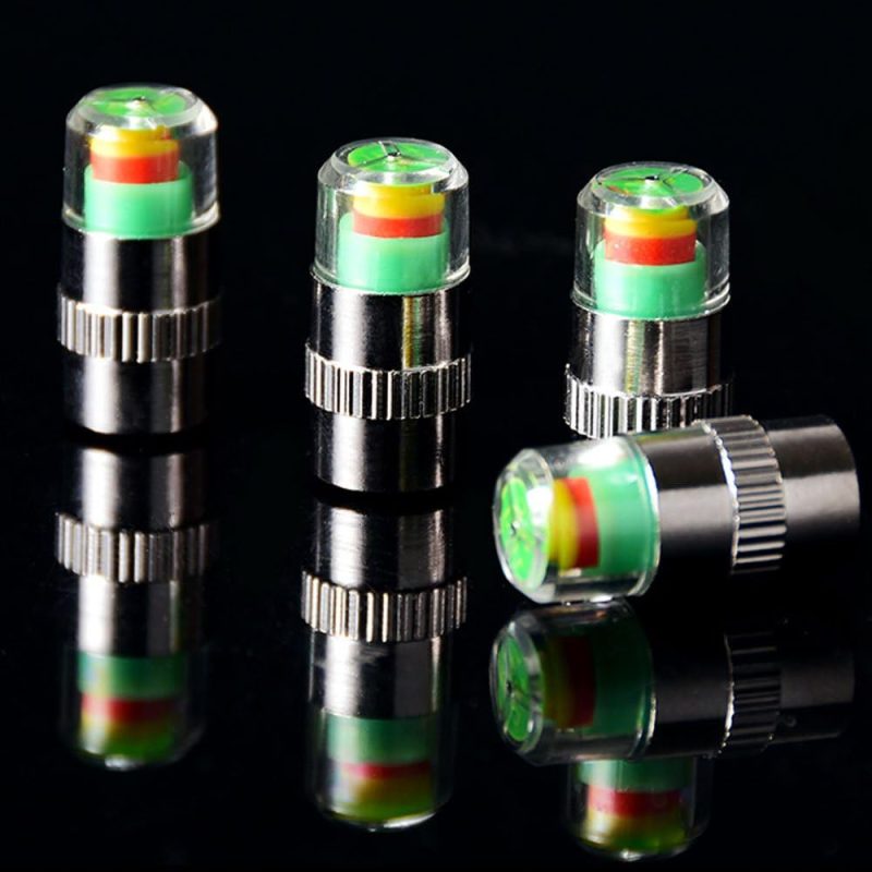 Anki Happigo 4Pcs 32-To-35 Psi Car Tire Pressure Monitor Valve Stem Caps Sensor Indicator Easy To Read 3 Color Eye Alert - Image 3