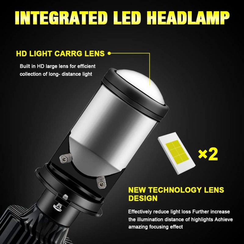 Ysy 2Pcs H4/9003/Hb2 Led Headlight Bulbs With Mini Projector Lens Canbus Hi/Lo Beam Solve Astigmatism Problem 16000Lumens Led Headlight Kit For Headlight Retrofits Or Fog Lamp Upgrade (Y6 - Image 3