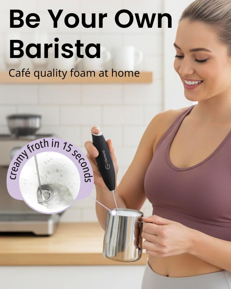 Elementi Drink Mixer Handheld - Electric Stirrer And Powerful Protein Powder Mixer Wand - Image 2