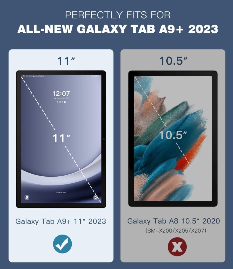 2023 TiMOVO Case for Samsung Galaxy Tab A9+/A9 Plus 11 Inch 2023 Slim Lightweight Stand Hard Back Shell Protective Cover for Galaxy Tab A9+ Tablet SM-X210/X216/X218 Auto Wake/Sleep Navy Blue - Image 2