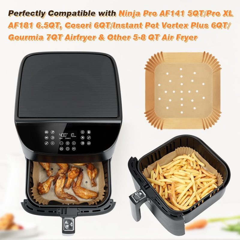 Bykitchen Perforated Air Fryer Liners For Ninja Pro Af141/Af181 - Image 5