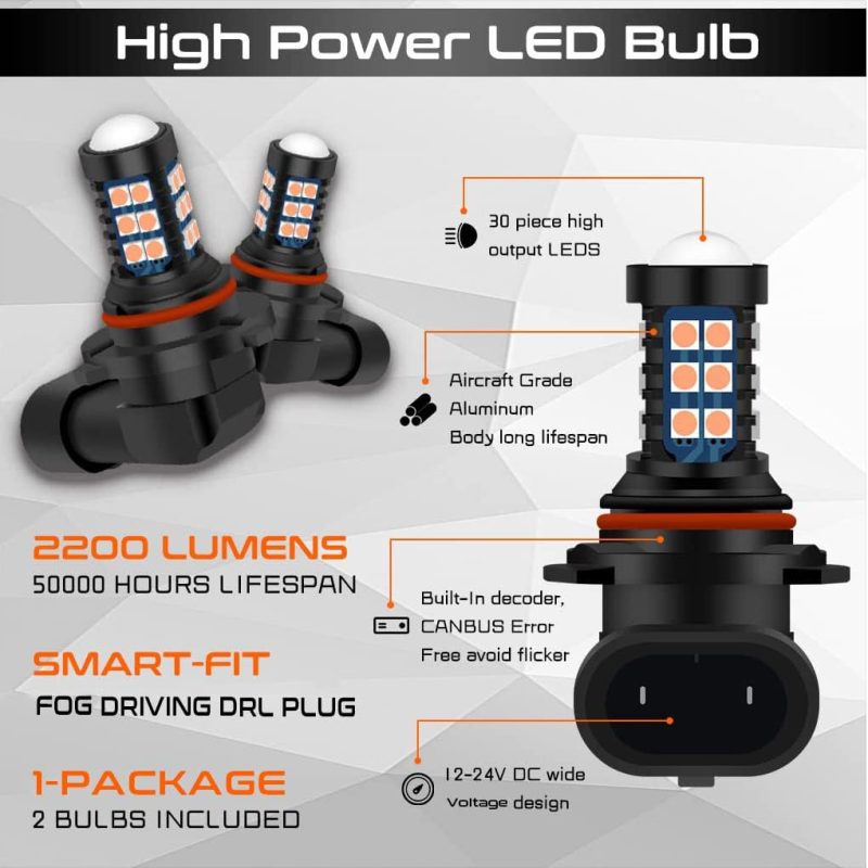 9005 9006 Hb3 Hb4 Led Bulbs Pink Purple H10 Xtreme Super Bright Fog Light Or Daytime Running Driving Lights (Drl Lamps) High Power 3030Smd - Image 2
