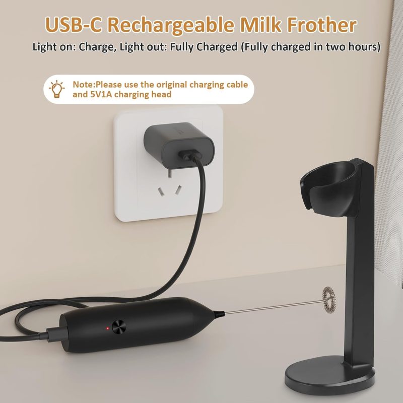 Rechargeable Milk Frother Handheld Usb Type-C - Image 3