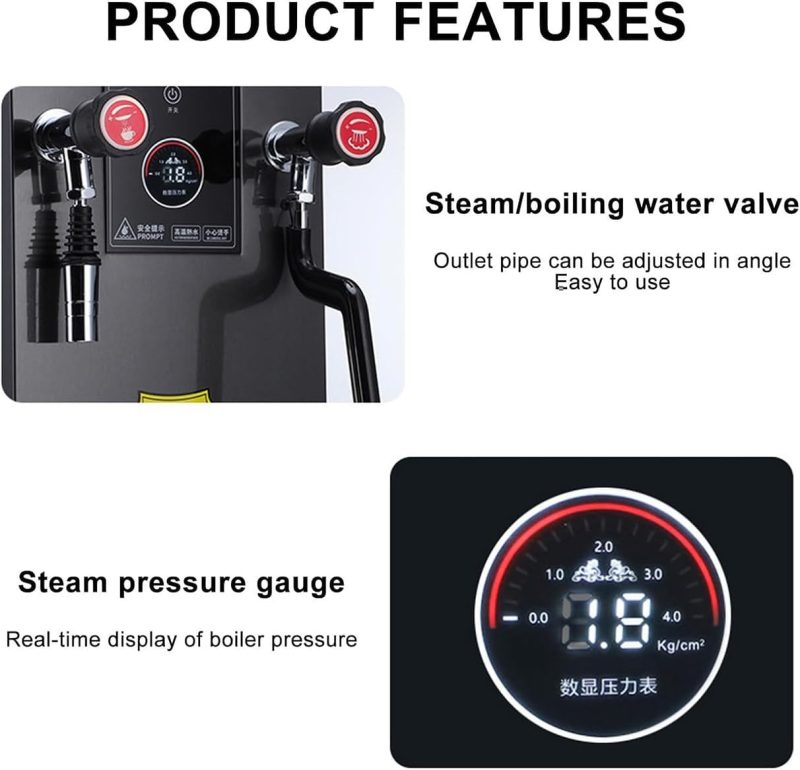 Commercial Automatic Grade Milk Frother Stainless Steel Milk Foam Steamer 2500W Electric Steam Boiling Water Machine For Cafeteria Hotel - Image 5