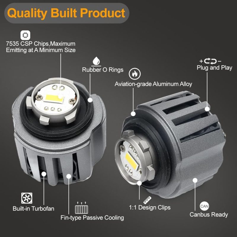 Nslumo L1B Led Front Fog Light Bulbs For 2020+ Hon'Da Civic Accord Cr-V Ridgeline Acura Integra Super Bright 9000Lm 3200K Yellow Canbus L1B L1 Led Fog Driving Lamp Bulb Assembly - Image 4