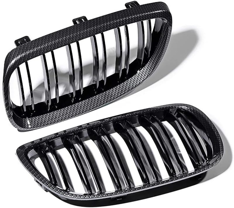 Kit 4Pcs Carbon Fiber Front Bumper Kidney Grill Grille + Mirror Cover Caps For 2006-2010 Bmw E92 E93 Coupe 328I 328Xi 335I 335Xi - Image 3