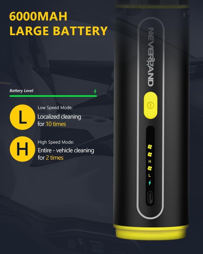 Neverland Car Vacuum - 20000Pa Powerful Suction Mini Vacuum Cleaner Blowing & Inflating 4-In-1 Portable Vacuum Cordless For Car - Image 3