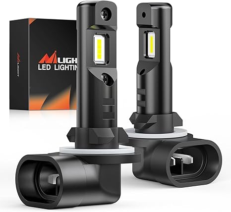 Nilight Ef1 881 Led Fog Light Bulbs 200% Brightness 6000K Cool White 1:1 Mini Size Halogen Replacement 881/889/ 898/886 /894 Led Fog Light Drl Conversion Kit