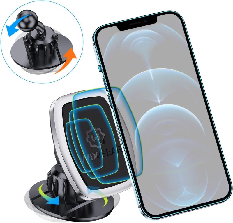 Wixgear Universal Stick On Swivel Mount (2 Pack) Dashboard Magnetic Phone Holder For Car - Image 5