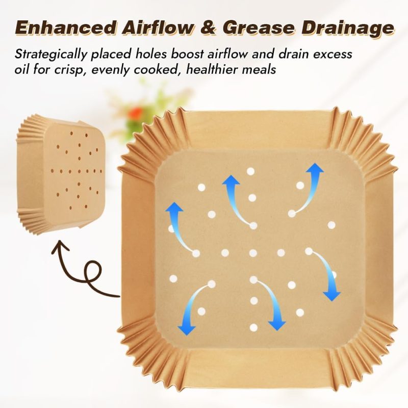 Bykitchen Perforated Air Fryer Liners For Ninja Pro Af141/Af181 - Image 2