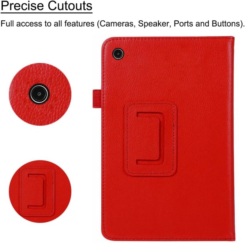 2022 Case for Samsung Galaxy Tab A8 10.5 Inch 2022 Release (Model SM-X200/X205/X207) Folio Stand Cover Protective Case for Galaxy Tab A8 10.5” Tablet 2022 Model - Red - Image 4