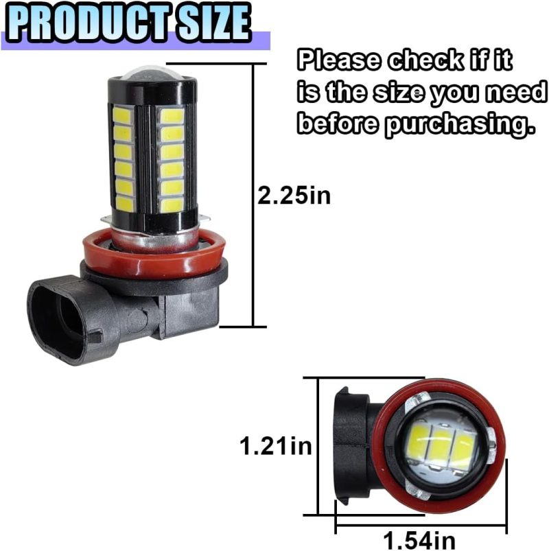 2Pcs H11 Car Led Fog Light Bulbs - Image 2