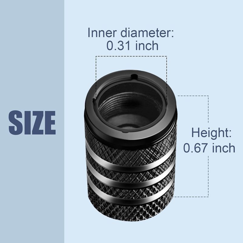 Tire Valve Stem Cap Cover - (5 Pack) Tire Air Caps Metal With Plastic Liner Corrosion Resistant Leak-Proof For Car Truck Motorcycle Suv And Bike Black - Image 3