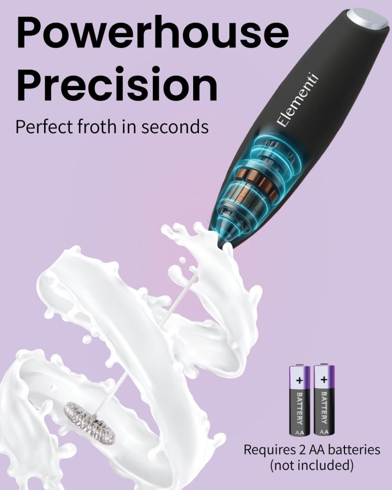 Elementi Drink Mixer Handheld - Electric Stirrer And Powerful Protein Powder Mixer Wand - Image 3