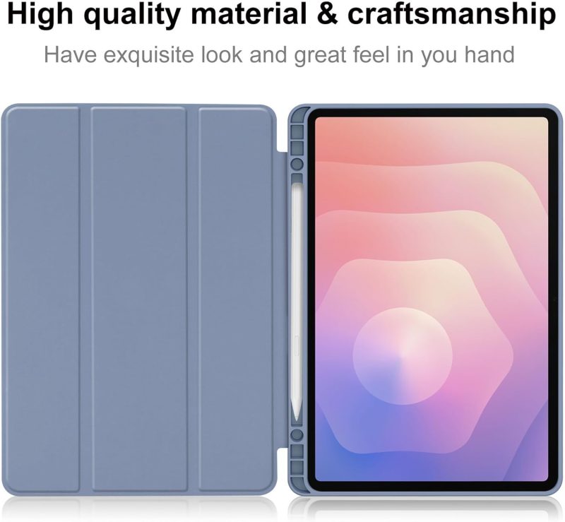 S11 Case for Samsung Galaxy Tab S11 (11-inch) 2025 Model SM-X730/SM-X736B Matte TPU Folio Smart Cover with Built-in Pen Slot Adjustable Kickstand Shockproof Protective Case -Lavender - Image 5