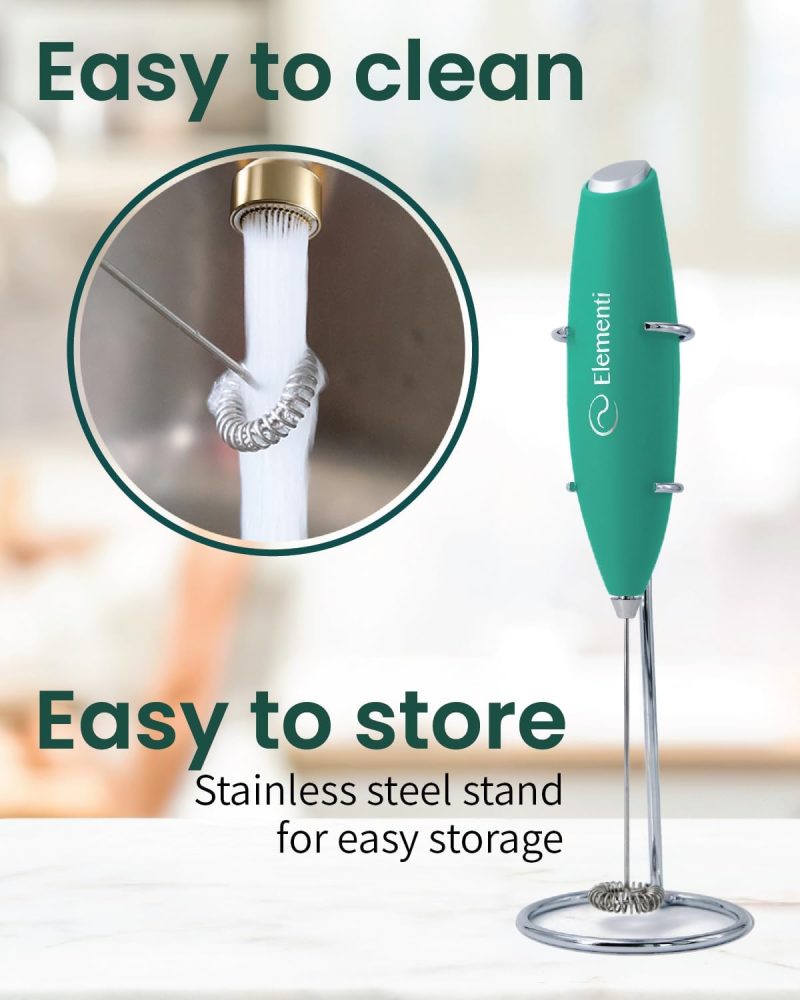 Elementi Matcha Whisk & Frother Set - Powerful Electric Matcha Mixer For Powder - Image 5