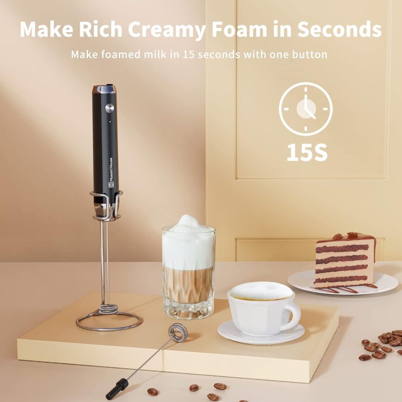 Maestri House Rechargeable Milk Frother With 3 Heads - Image 5