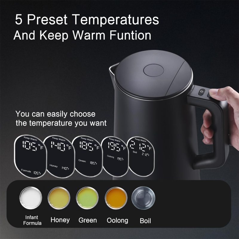 1.5L Electric Kettle Stainless Steel - Image 3