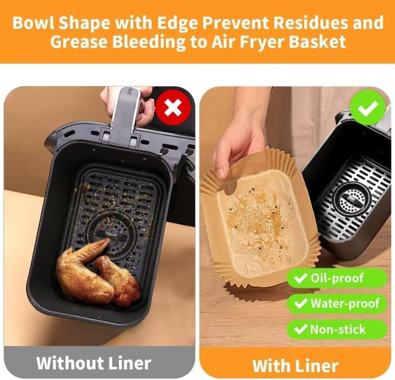 Air Fryer Liners Disposable For Ninja Airfryer: 125Pcs 8.7X5.5 - Image 3
