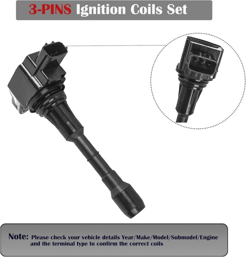 Set Of 6 Ignition Coil Packs & Spark Plugs Fits For 3.5 V6 Nissan Murano Maxima Altima Pathfinder Infiniti G35 Ex35 Jx35 2009 2010 2011 2012 2013 2014 2015 2016 3.5L Coils Spark Plugs Replaces# Uf550 - Image 4