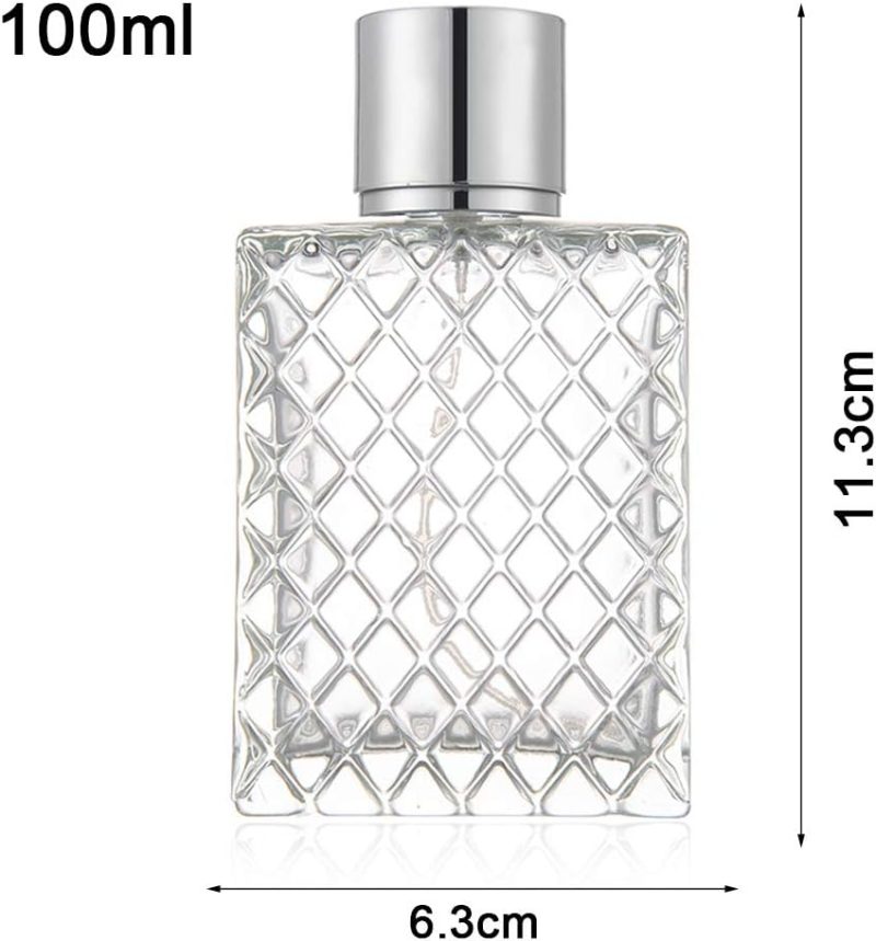 Enslz 100Ml 3.4 Oz Refillable Spray Perfume Bottles Large Cosmetic Fine Mist Atomizer Empty Portabe Clear Glass Essential Oil Container For Travel - Image 2