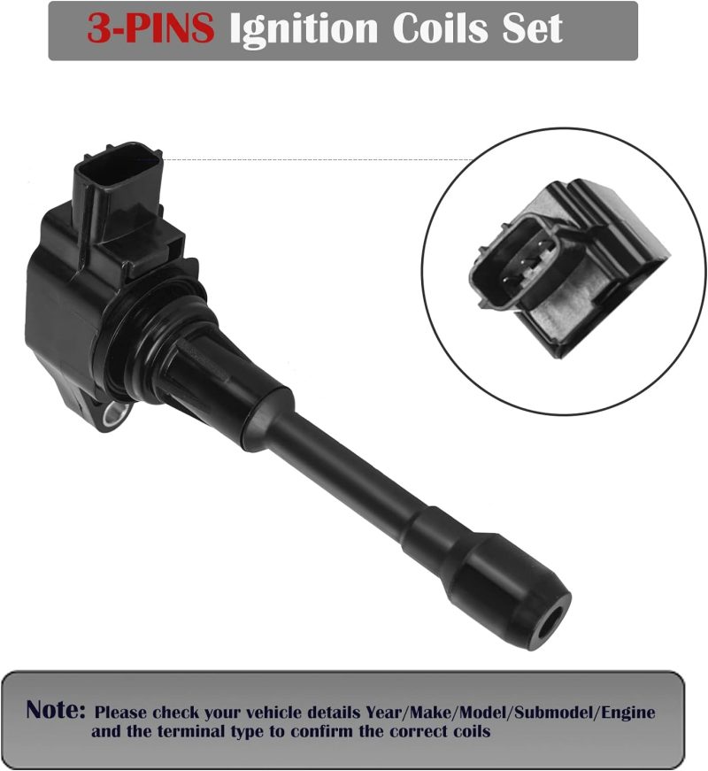 Set Of 4 Ignition Coil Pack And Spark Plugs Fits For 2007 2008 2009 2010 2011 2012 2013 Nissan Altima Versa Sentra Rogue Cube Nv200 2.5 1.8 1.6 2.0 L4 Spark Plugs Coil Packs Replaces# Uf549 & 9029 - Image 4