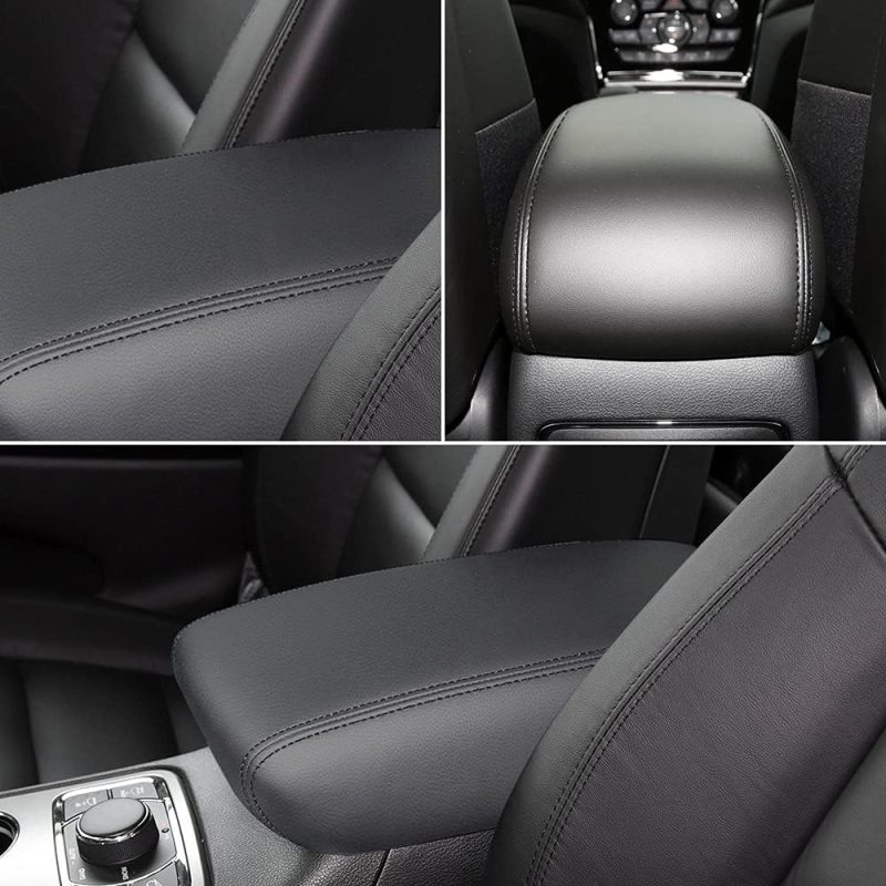 Intget Car Center Console Armrest Cover For 2011-2020 2021 Jeep Grand Cherokee Accessories Arm Rest Box Pad Console Lid Protection Saver For Grand Cherokee Console Cover(Black) - Image 4