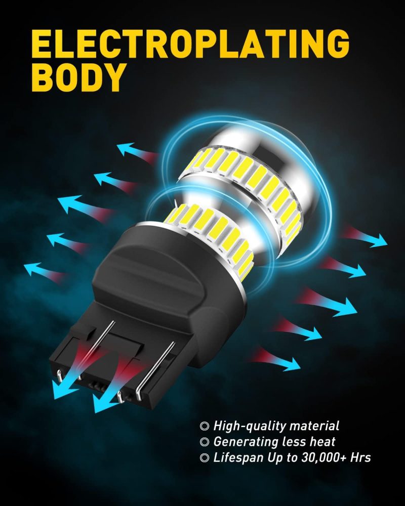 Auxito Upgraded 7440 7443 Led Bulbs For Reverse Lights T20 7441 7444 Led Replacement Light Kit For Backup Tail Brake Signal Parking Drl Lights - Image 6