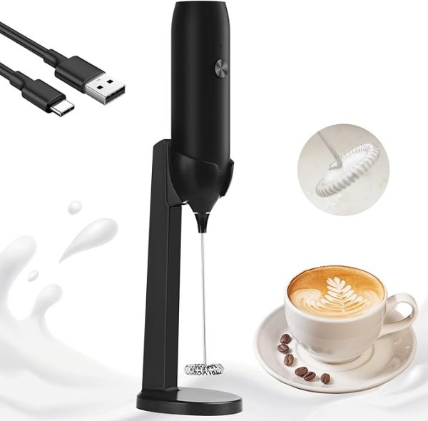 Rechargeable Milk Frother Handheld Usb Type-C