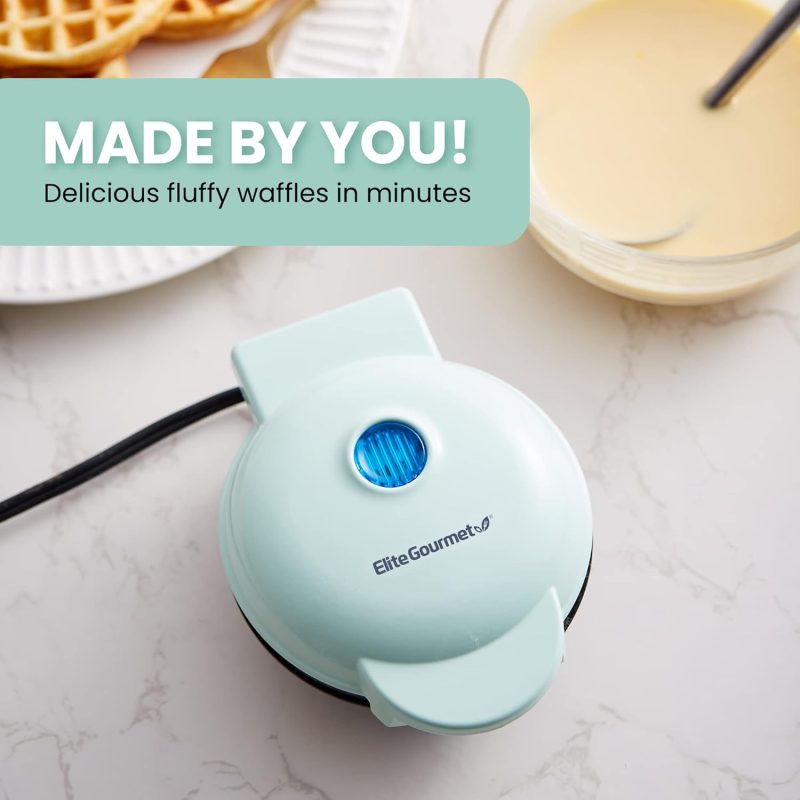 Elite Gourmet Ewm015M# Electric Nonstick 4.5-Inch Mini Waffle Maker - Image 5