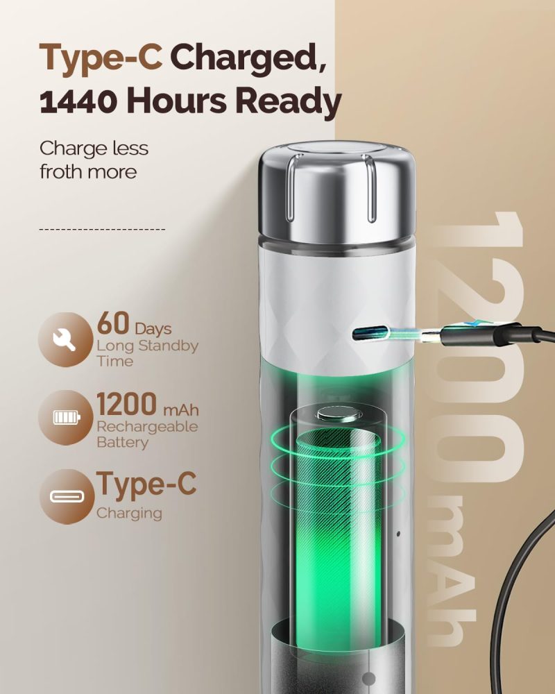 Maestri House Rechargeable Milk Frother With Stepless Speed Control - Image 5