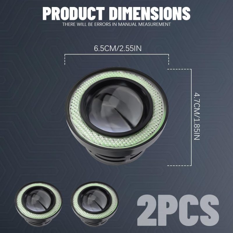 2Pcs Angel Eye Halo Fog Lights For Cars - Image 2