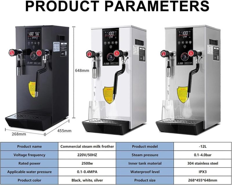 Commercial Automatic Grade Milk Frother Stainless Steel Milk Foam Steamer 2500W Electric Steam Boiling Water Machine For Cafeteria Hotel - Image 2