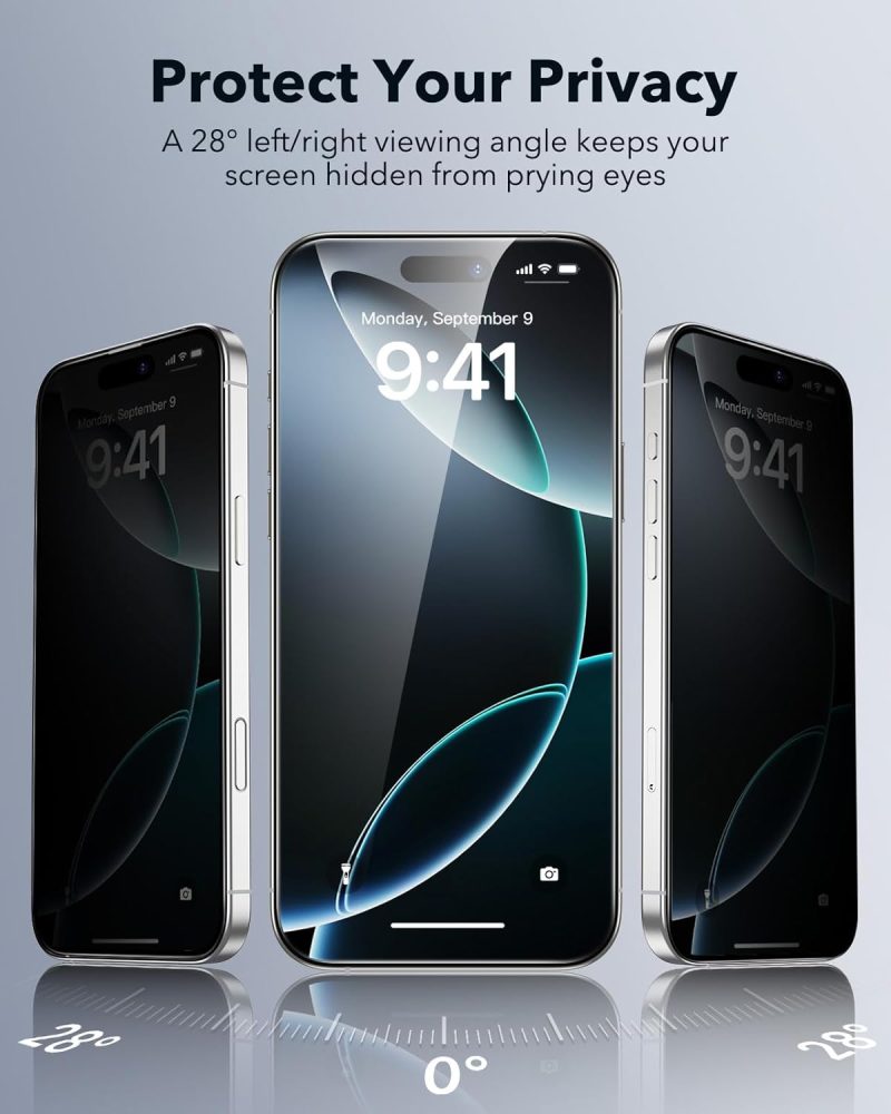 PRO ESR 3 Pack for iPhone 16 Pro Max Privacy Screen Protector Anti-spy... - Image 3