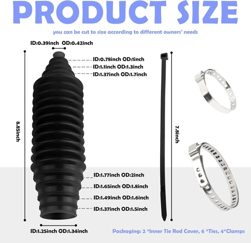 Tie Rod Boot Kit With Pinion Bellow Cable Ties And Clamps - Image 2