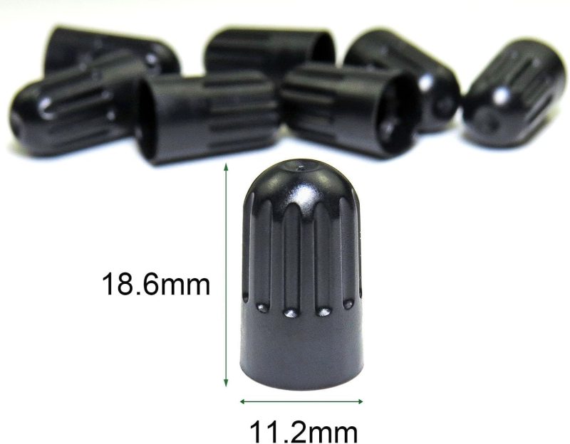 8 Pack Black Plastic Tire Valve Stem Caps – Universal Long Air Valve Covers With Rubber Seal For Tpms And Tr20008 Rubber Valves – Dustproof Airtight Seal - Image 4