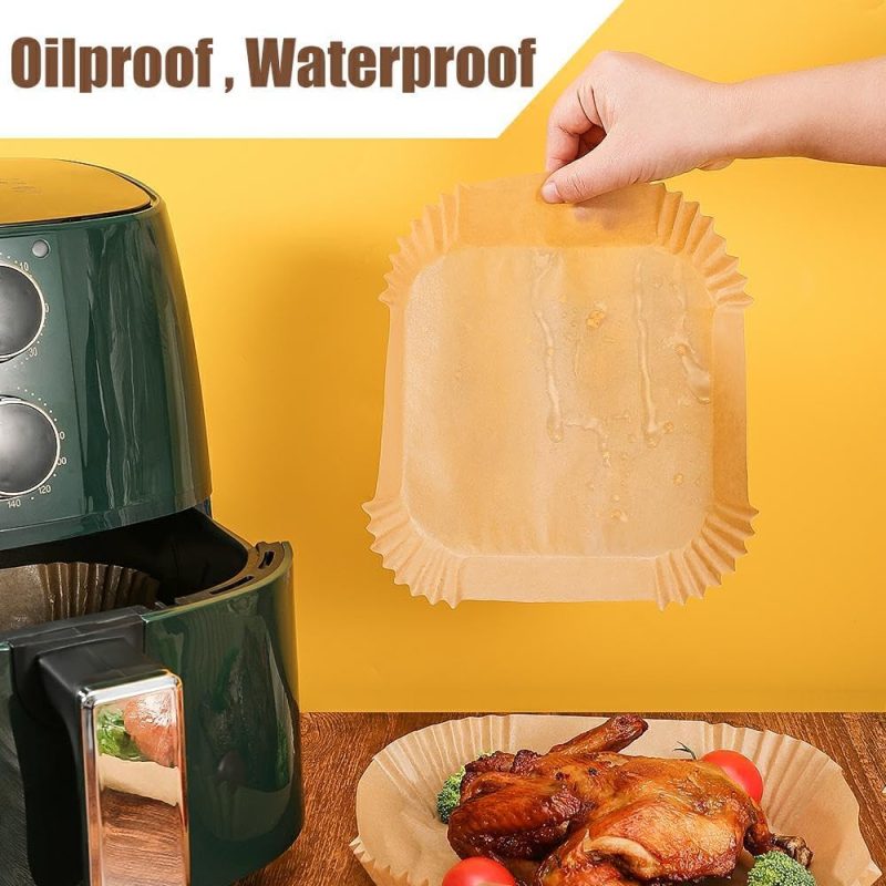 7.5 Inch Air Fryer Parchment Paper Liners Square - Image 4
