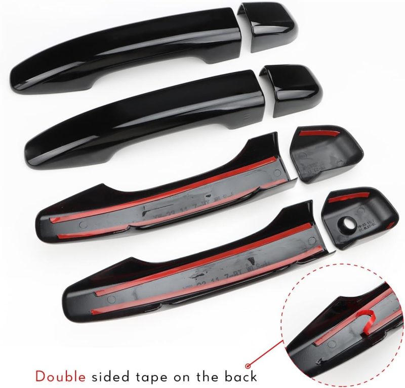 Car Door Handle Cover Compatible For 2018 2019 2020 2021 2022 Honda Accord Accessories Door Handle Protector Glossy Black (Without Keyless Entry Holes) - Image 4