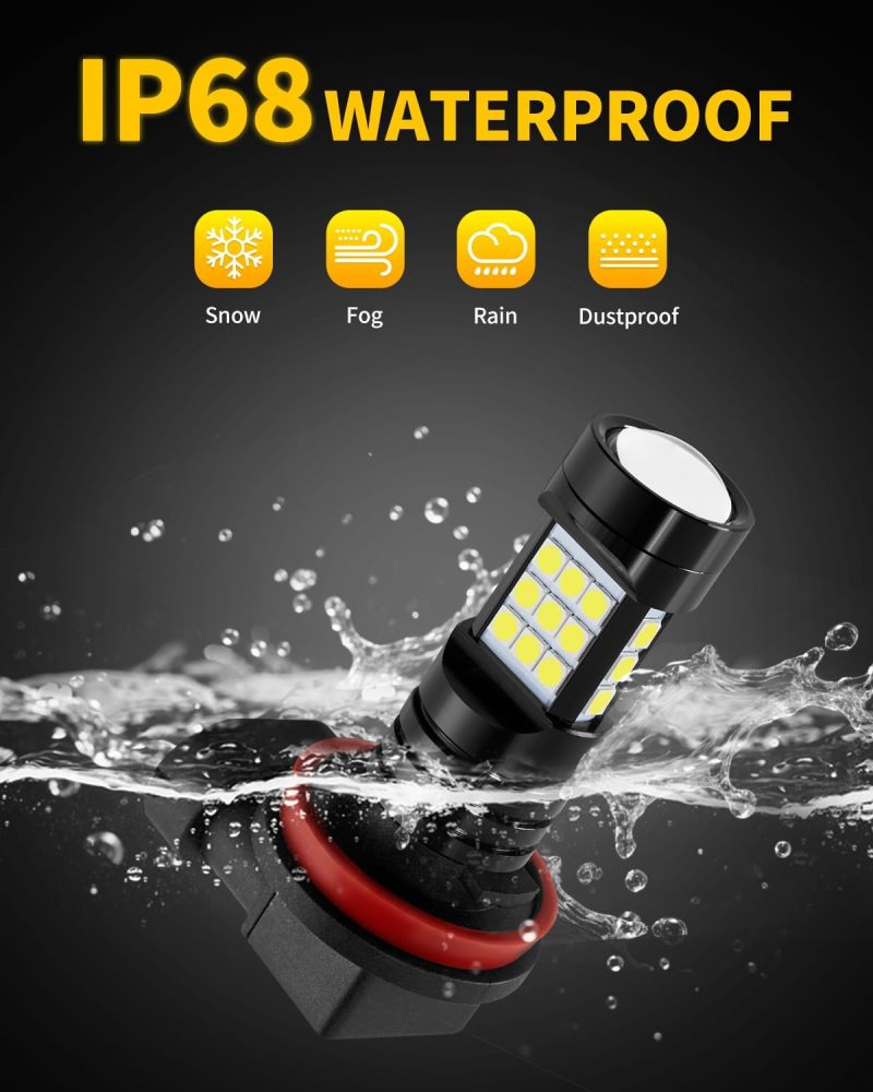 6000K Xenon White H11 H8 Led Fog Lights Bulb Replacement Compatible With 2006 2007 2008 2009 2010 2011 2012 2013 2014 2015 Honda Accord - Image 5