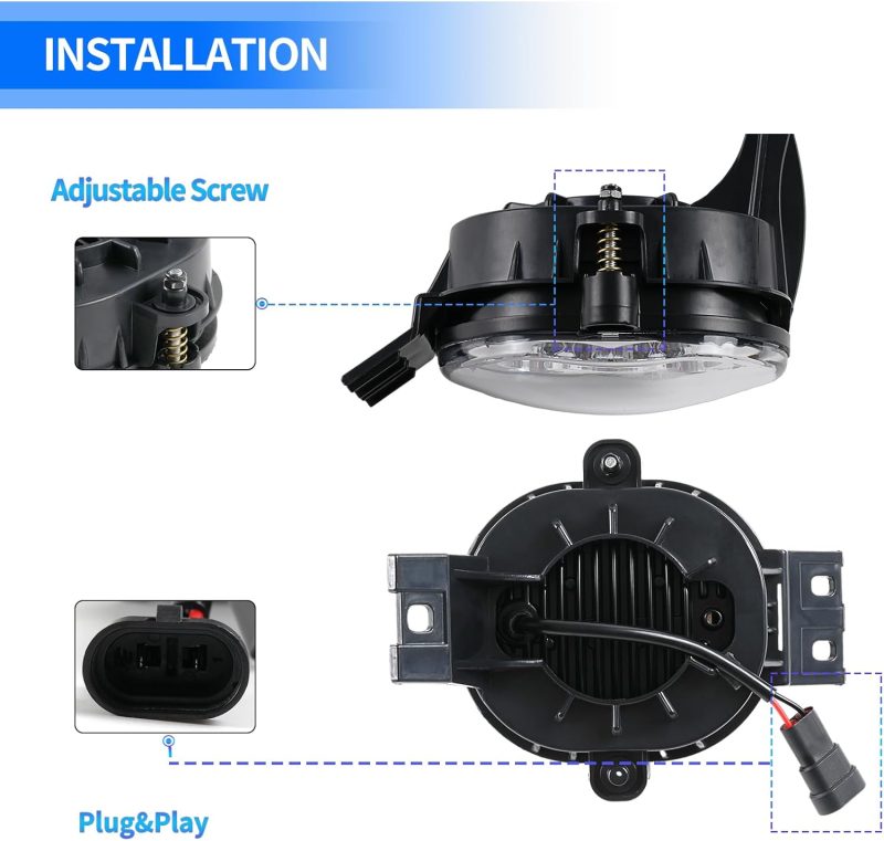 2Pcs Led Fog Lights Lamps Replacement For 2002-2008 Dodge Ram 1500 2003-2009 Durango Truck - Image 3
