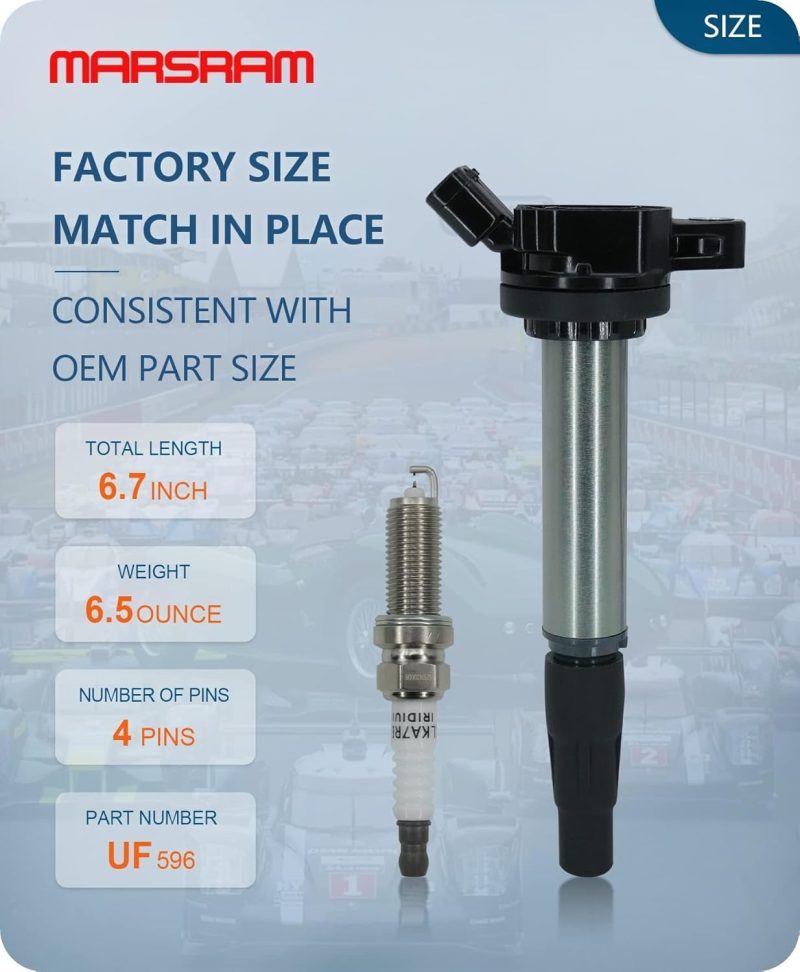 Marsram Ignition Coil Pack Uf596 And Double Iridium Spark Plug 4912 Compatible With 2009-2014 Toyota Corolla Matrix 2010-2017 Prius - Image 6