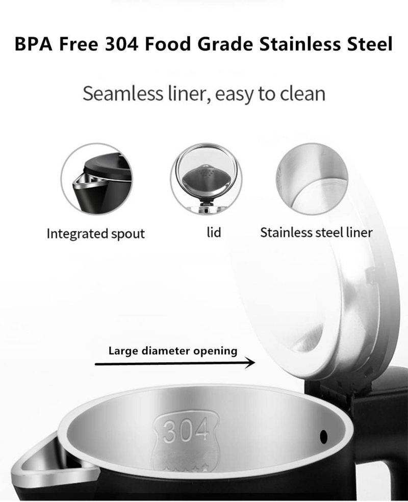 0.8L Electric Kettle Stainless Steel - Image 3