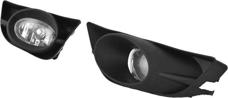 Hecasa Pair Fog Lights W/Fog Light Bezel Compatible With 2009-2011 Honda Fit Replacement For Ho2593122 Ho2592122 Fog Lamp Assembly W/Bulbs Clear Lens+Black Bezel Driver & Passenger Side - Image 5