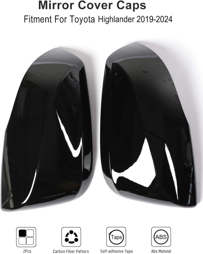For Toyota Highlander 2020 2021 2022 2023 2024 2025 Rearview Mirror Cover - Image 2