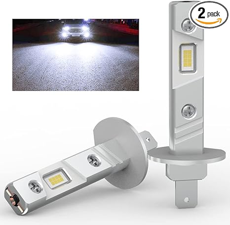 H1 Led Bulb 6500K White Light Fog Lamps 1:1 Mini Size No Adapter Required Emc Fanless H1Ll Plug And Play 2Pcs