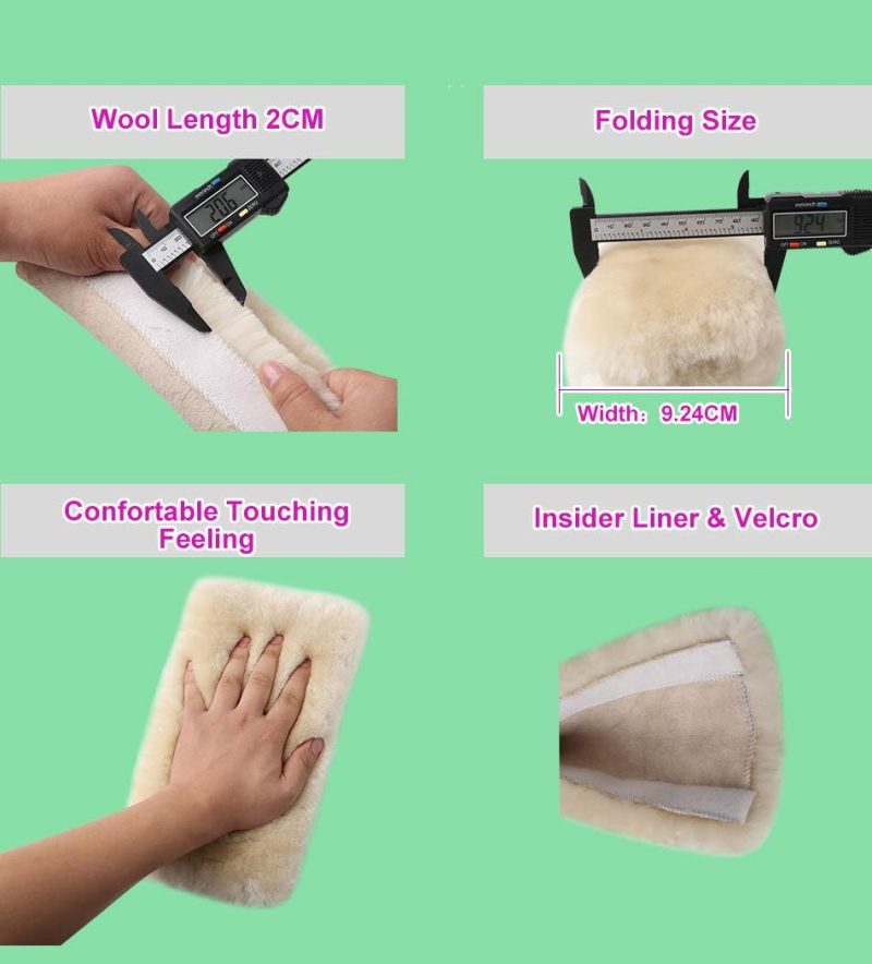 Ogland Genuine Sheepskin Soft Fuzzy Car Seat Belt Pad Cushion - Image 4