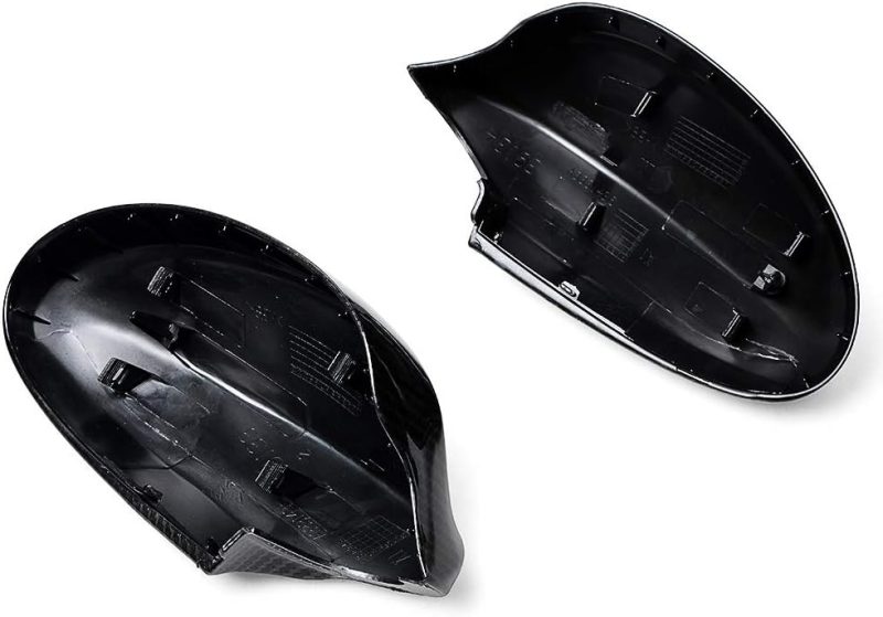 Astradepot Front Glossy Black Double Line M Color Grilles Replacement Grills Bumper + Side Mirror Cover Carbon Fiber For 2005-2008 E90 E91 Pre-Facelift Sedan Wagon Pre-Facelift 4Dr - Image 6