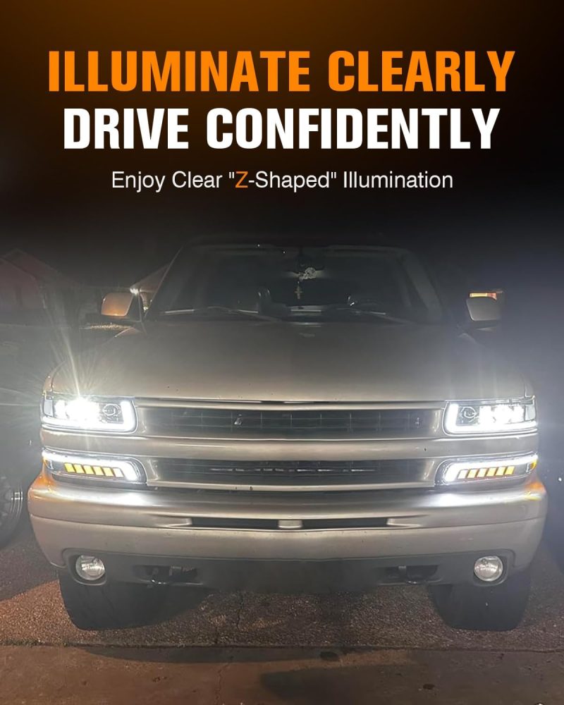 Upgraded Led Headlights And Fog Lights Assembly With Bulbs Compatible With 2001-2006 Chevy Tahoe Z71 - Image 4