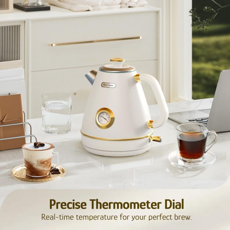 Hazel Quinn Retro Electric Kettle - 1.7 Liters / 57.5 Ounces Tea Kettle With Thermometer - Image 4